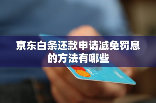 京东白条还款申请减免罚息的方法有哪些