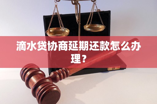 滴水贷协商延期还款怎么办理？