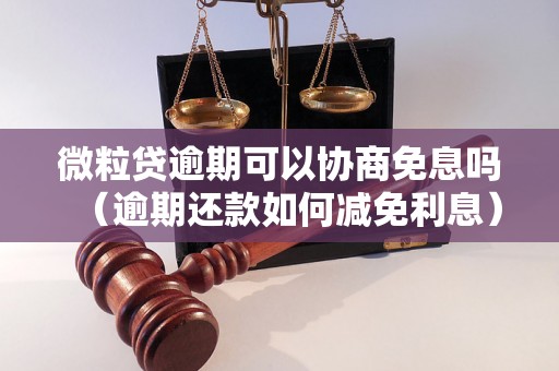 微粒贷逾期可以协商免息吗（逾期还款如何减免利息）