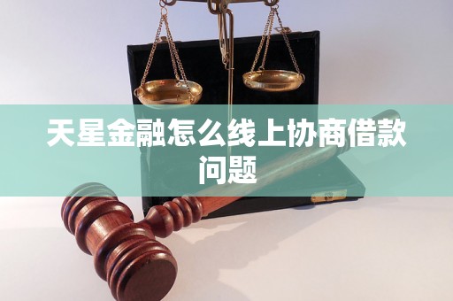 天星金融怎么线上协商借款问题