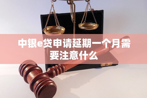 中银e贷申请延期一个月需要注意什么