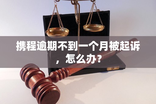 携程逾期不到一个月被起诉，怎么办？