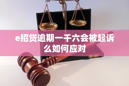 e招贷逾期一千六会被起诉么如何应对