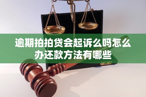 逾期拍拍贷会起诉么吗怎么办还款方法有哪些