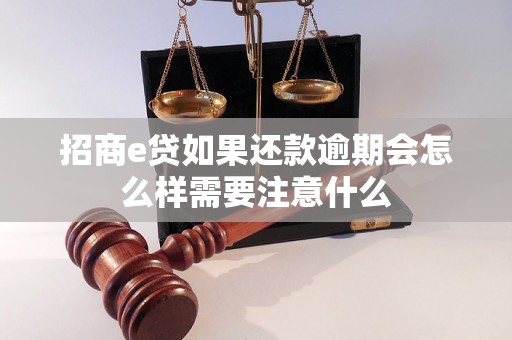 招商e贷如果还款逾期会怎么样需要注意什么