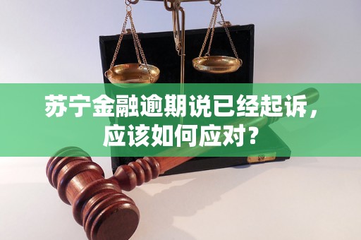 苏宁金融逾期说已经起诉，应该如何应对？