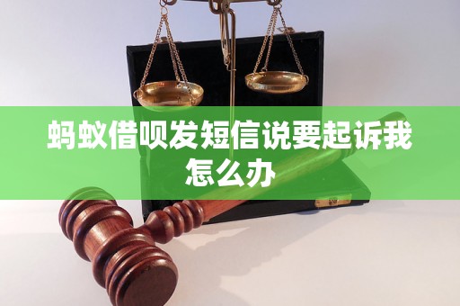 蚂蚁借呗发短信说要起诉我怎么办