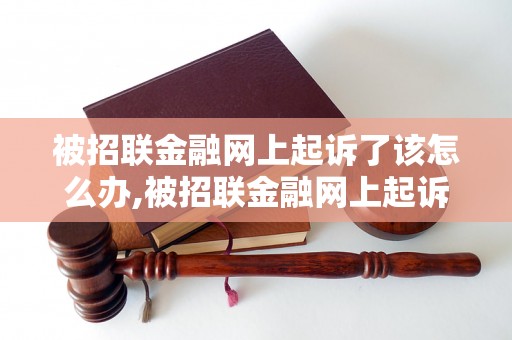 被招联金融网上起诉了该怎么办,被招联金融网上起诉了的解决方法