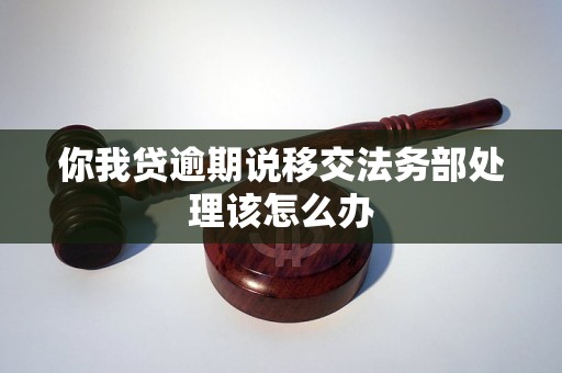 你我贷逾期说移交法务部处理该怎么办