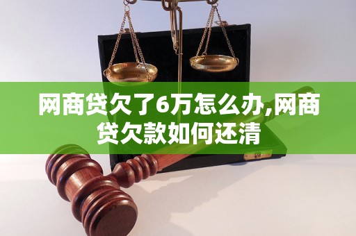 网商贷欠了6万怎么办,网商贷欠款如何还清