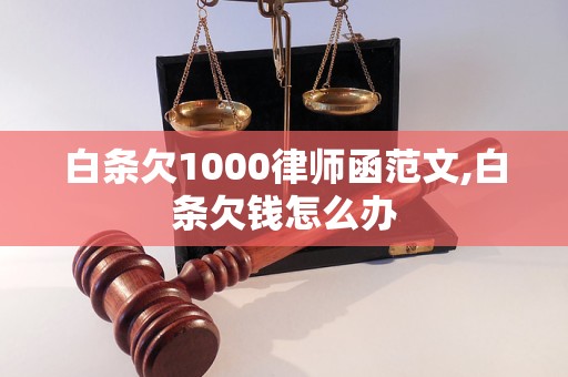 白条欠1000律师函范文,白条欠钱怎么办