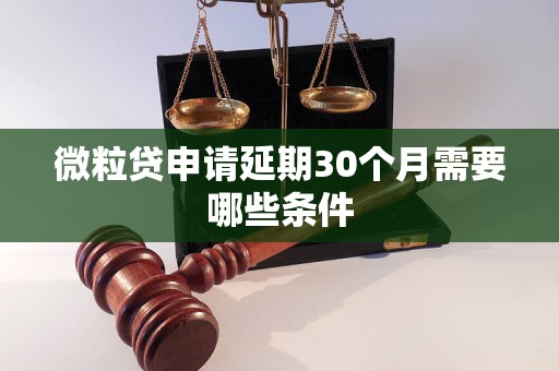 微粒贷申请延期30个月需要哪些条件