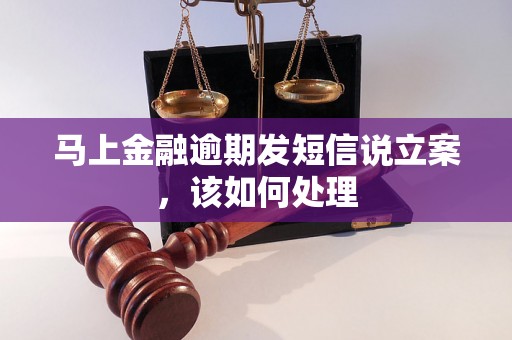 马上金融逾期发短信说立案，该如何处理