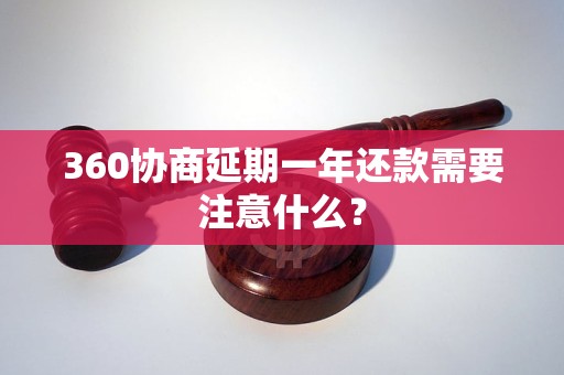 360协商延期一年还款需要注意什么？