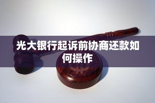 光大银行起诉前协商还款如何操作