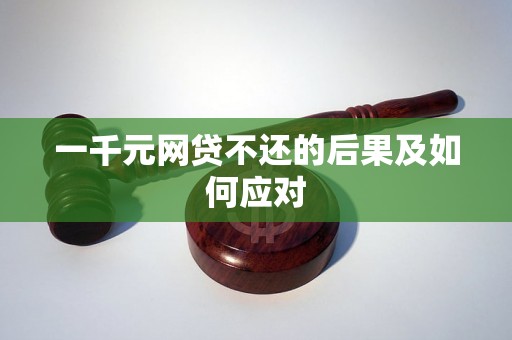 一千元网贷不还的后果及如何应对