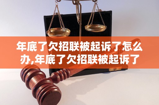 年底了欠招联被起诉了怎么办,年底了欠招联被起诉了应该如何应对