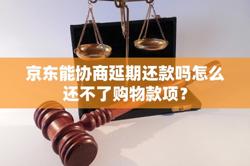 京东能协商延期还款吗怎么还不了购物款项？