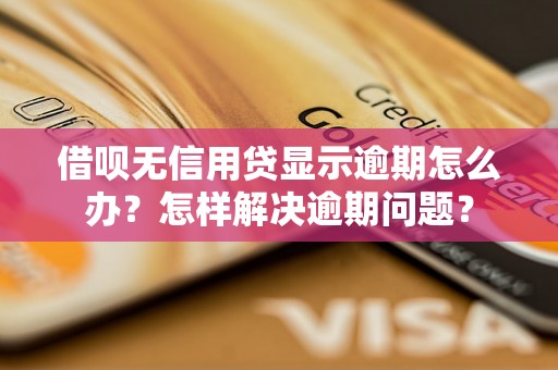 借呗无信用贷显示逾期怎么办？怎样解决逾期问题？