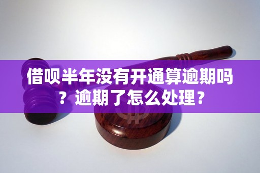 借呗半年没有开通算逾期吗？逾期了怎么处理？