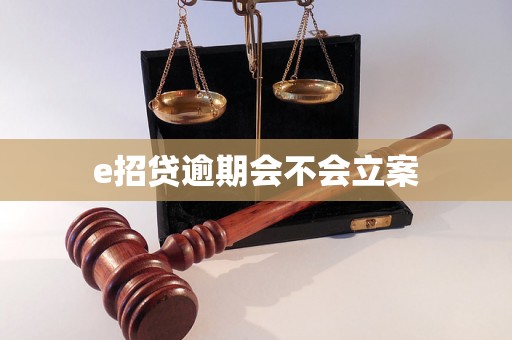 e招贷逾期会不会立案