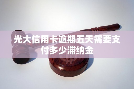 光大信用卡逾期五天需要支付多少滞纳金