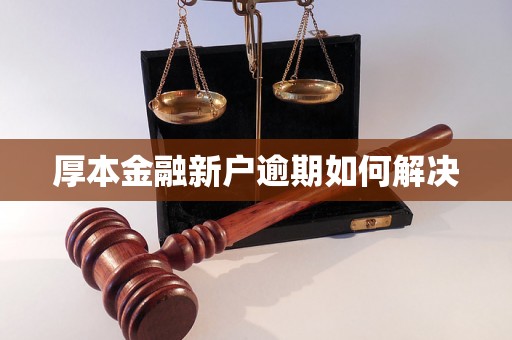 厚本金融新户逾期如何解决