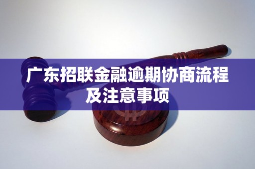 广东招联金融逾期协商流程及注意事项