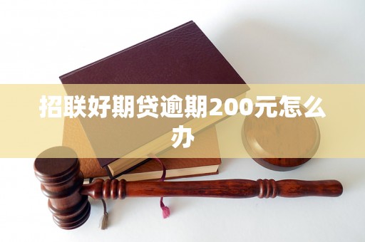 招联好期贷逾期200元怎么办