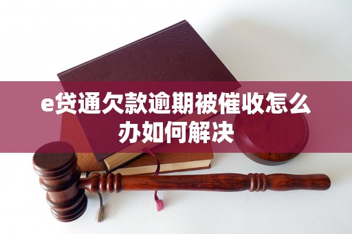 e贷通欠款逾期被催收怎么办如何解决