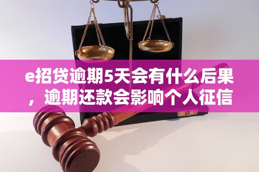 e招贷逾期5天会有什么后果，逾期还款会影响个人征信吗