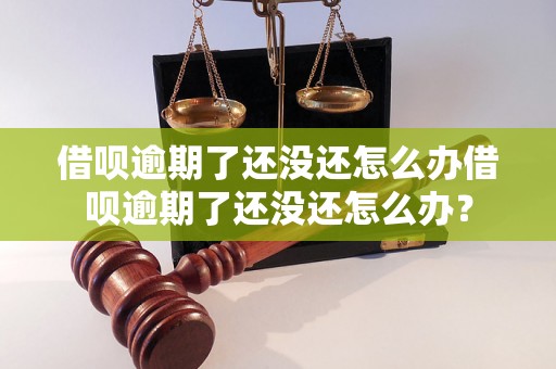 借呗逾期了还没还怎么办借呗逾期了还没还怎么办？