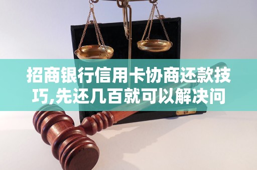 招商银行信用卡协商还款技巧,先还几百就可以解决问题吗