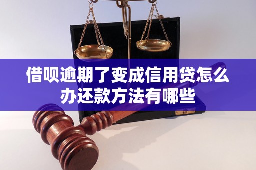 借呗逾期了变成信用贷怎么办还款方法有哪些