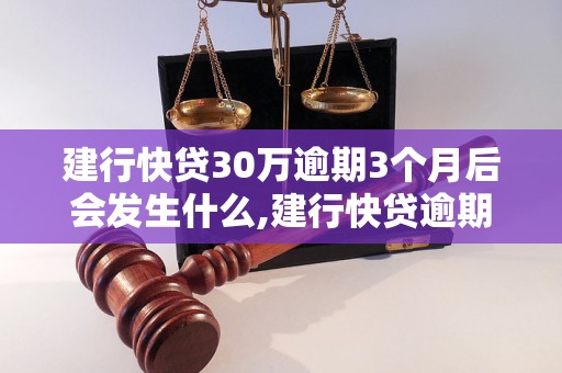 建行快贷30万逾期3个月后会发生什么,建行快贷逾期会有什么后果