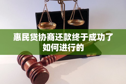 惠民贷协商还款终于成功了如何进行的