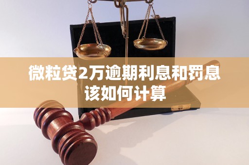 微粒贷2万逾期利息和罚息该如何计算