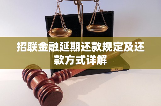 招联金融延期还款规定及还款方式详解