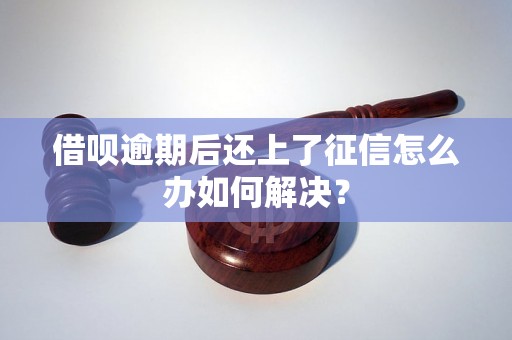 借呗逾期后还上了征信怎么办如何解决？