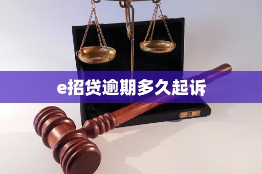 e招贷逾期多久起诉