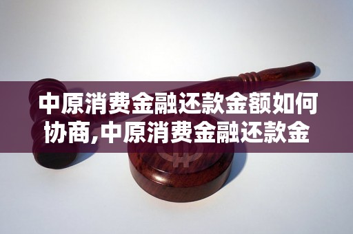 中原消费金融还款金额如何协商,中原消费金融还款金额调整方法