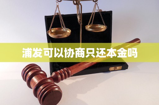 浦发可以协商只还本金吗