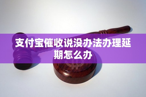 支付宝催收说没办法办理延期怎么办