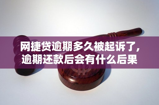 网捷贷逾期多久被起诉了,逾期还款后会有什么后果