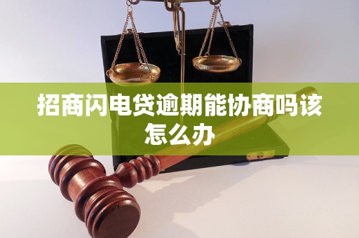 招商闪电贷逾期能协商吗该怎么办