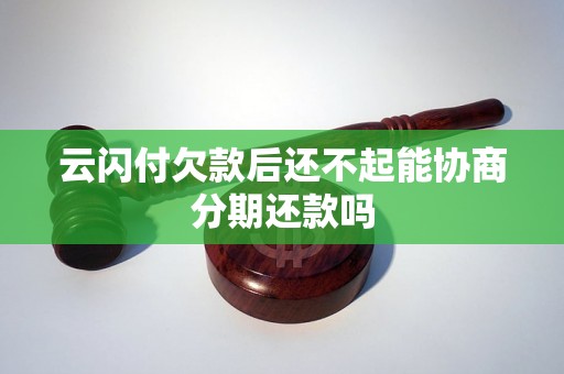 云闪付欠款后还不起能协商分期还款吗