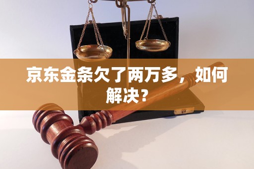 京东金条欠了两万多，如何解决？