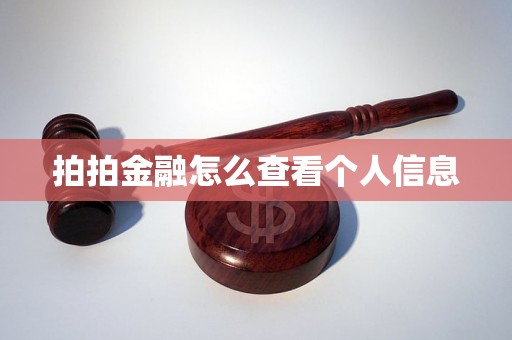 拍拍金融怎么查看个人信息