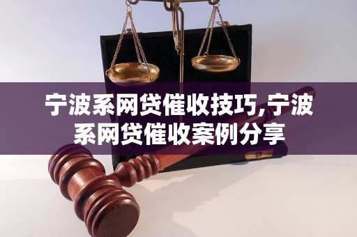 宁波系网贷催收技巧,宁波系网贷催收案例分享