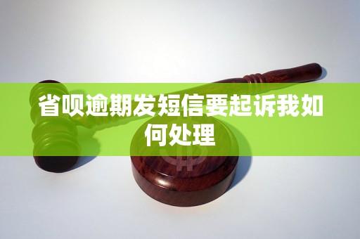 省呗逾期发短信要起诉我如何处理